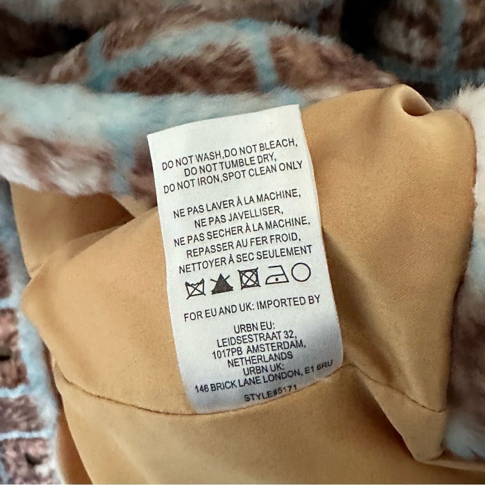 Hutch for Free People Plaid Faux Fur Shirt Jacket, Large - Picture 12 of 13